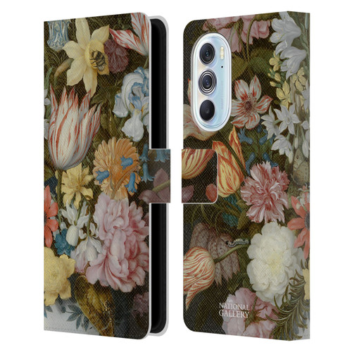 The National Gallery Art A Still Life Of Flowers In A Wan-Li Vase Leather Book Wallet Case Cover For Motorola Edge X30