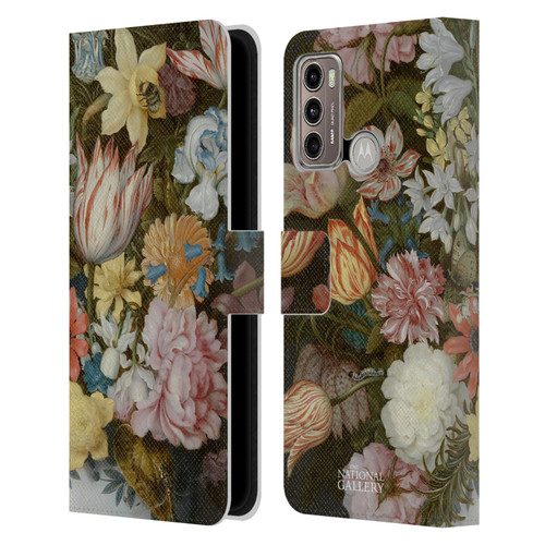 The National Gallery Art A Still Life Of Flowers In A Wan-Li Vase Leather Book Wallet Case Cover For Motorola Moto G60 / Moto G40 Fusion