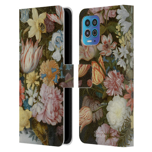 The National Gallery Art A Still Life Of Flowers In A Wan-Li Vase Leather Book Wallet Case Cover For Motorola Moto G100