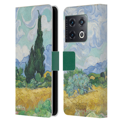 The National Gallery Art A Wheatfield With Cypresses Leather Book Wallet Case Cover For OnePlus 10 Pro