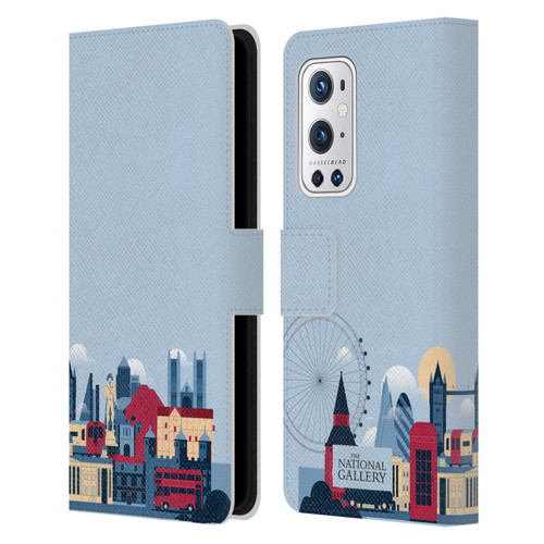 The National Gallery Art London Skyline Leather Book Wallet Case Cover For OnePlus 9 Pro