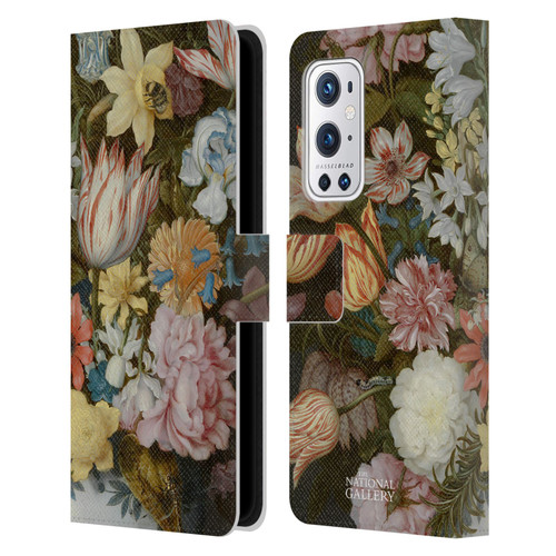 The National Gallery Art A Still Life Of Flowers In A Wan-Li Vase Leather Book Wallet Case Cover For OnePlus 9 Pro