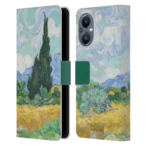 The National Gallery Art A Wheatfield With Cypresses Leather Book Wallet Case Cover For OnePlus Nord N20 5G