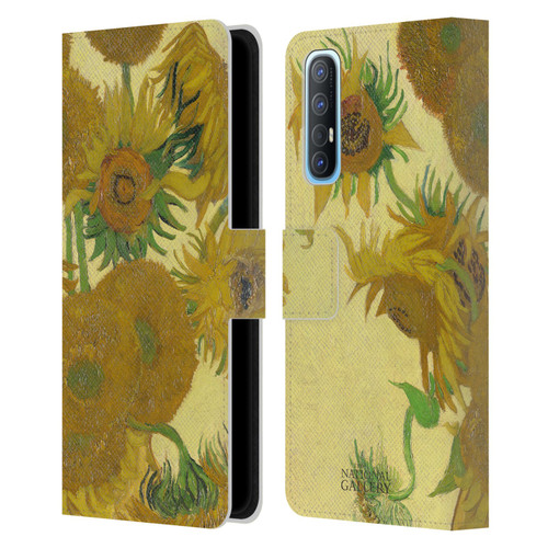 The National Gallery Art Sunflowers Leather Book Wallet Case Cover For OPPO Find X2 Neo 5G