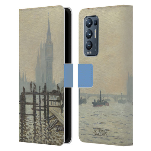 The National Gallery Art Monet Thames Leather Book Wallet Case Cover For OPPO Find X3 Neo / Reno5 Pro+ 5G