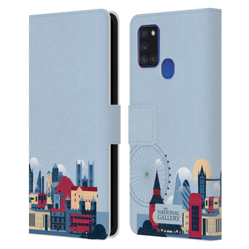 The National Gallery Art London Skyline Leather Book Wallet Case Cover For Samsung Galaxy A21s (2020)