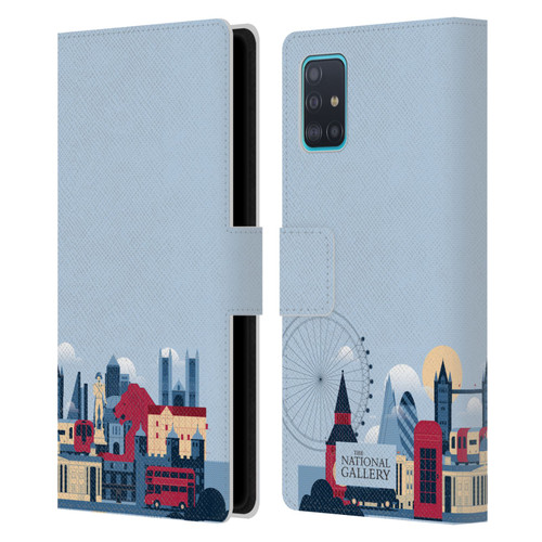 The National Gallery Art London Skyline Leather Book Wallet Case Cover For Samsung Galaxy A51 (2019)