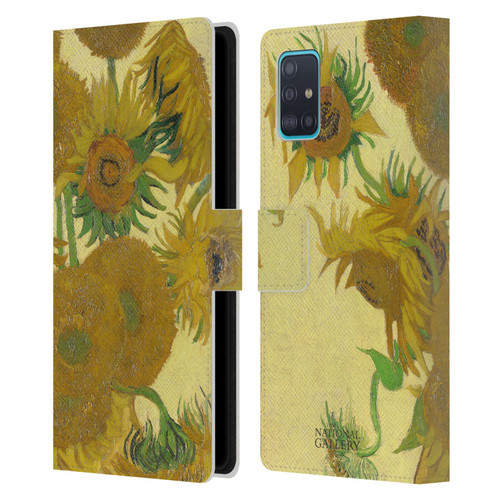 The National Gallery Art Sunflowers Leather Book Wallet Case Cover For Samsung Galaxy A51 (2019)