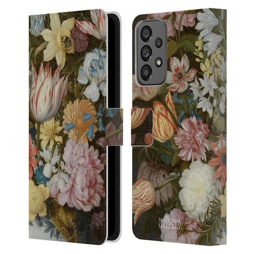 The National Gallery Art A Still Life Of Flowers In A Wan-Li Vase Leather Book Wallet Case Cover For Samsung Galaxy A73 5G (2022)