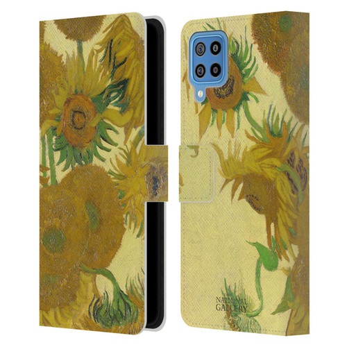 The National Gallery Art Sunflowers Leather Book Wallet Case Cover For Samsung Galaxy F22 (2021)
