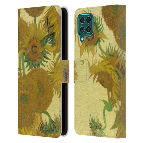 The National Gallery Art Sunflowers Leather Book Wallet Case Cover For Samsung Galaxy F62 (2021)