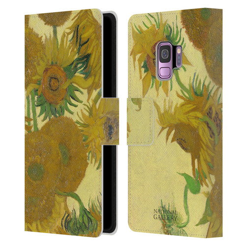 The National Gallery Art Sunflowers Leather Book Wallet Case Cover For Samsung Galaxy S9