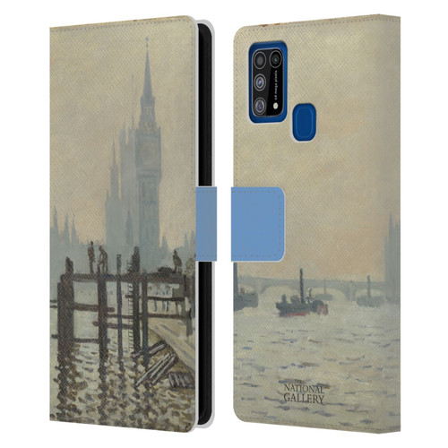 The National Gallery Art Monet Thames Leather Book Wallet Case Cover For Samsung Galaxy M31 (2020)