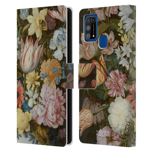 The National Gallery Art A Still Life Of Flowers In A Wan-Li Vase Leather Book Wallet Case Cover For Samsung Galaxy M31 (2020)