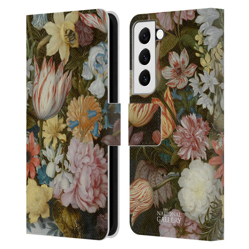 The National Gallery Art A Still Life Of Flowers In A Wan-Li Vase Leather Book Wallet Case Cover For Samsung Galaxy S22 5G