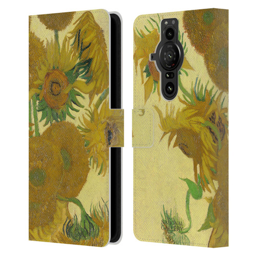 The National Gallery Art Sunflowers Leather Book Wallet Case Cover For Sony Xperia Pro-I