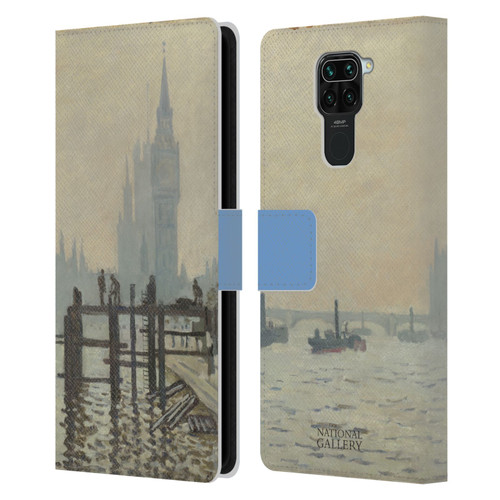 The National Gallery Art Monet Thames Leather Book Wallet Case Cover For Xiaomi Redmi Note 9 / Redmi 10X 4G