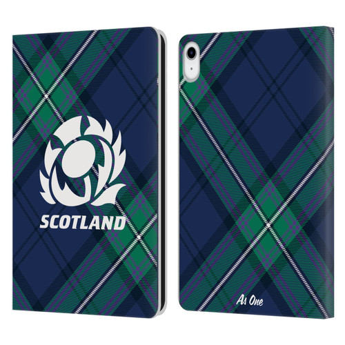 Scotland Rugby Graphics Tartan Oversized Leather Book Wallet Case Cover For Apple iPad 10.9 (2022)