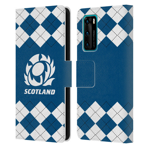 Scotland Rugby Logo 2 Argyle Leather Book Wallet Case Cover For Huawei P40 5G