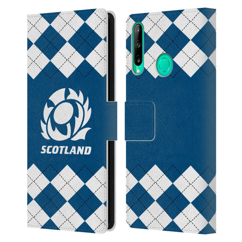 Scotland Rugby Logo 2 Argyle Leather Book Wallet Case Cover For Huawei P40 lite E