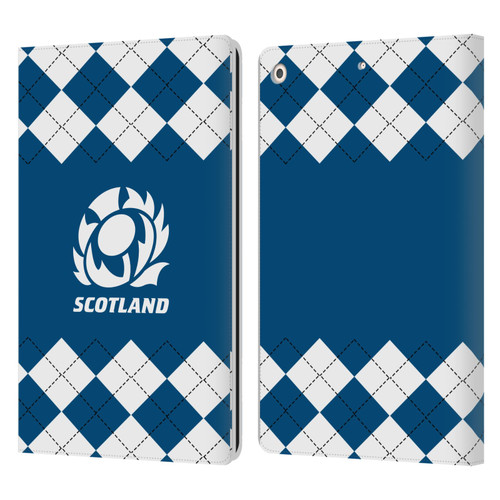 Scotland Rugby Logo 2 Argyle Leather Book Wallet Case Cover For Apple iPad 10.2 2019/2020/2021