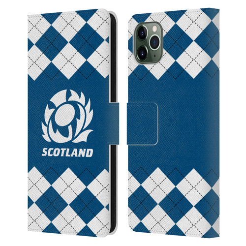 Scotland Rugby Logo 2 Argyle Leather Book Wallet Case Cover For Apple iPhone 11 Pro Max