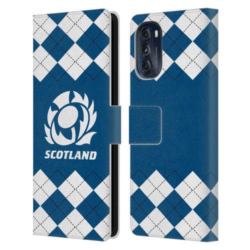 Scotland Rugby Logo 2 Argyle Leather Book Wallet Case Cover For Motorola Moto G (2022)