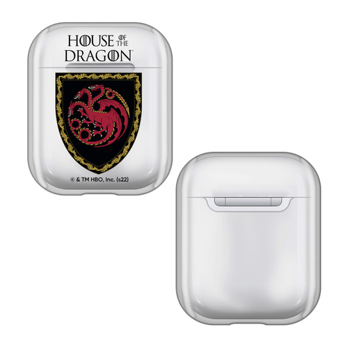 House Of The Dragon: Television Series Graphics Shield Art Clear Hard Crystal Cover Case for Apple AirPods 1 1st Gen / 2 2nd Gen Charging Case