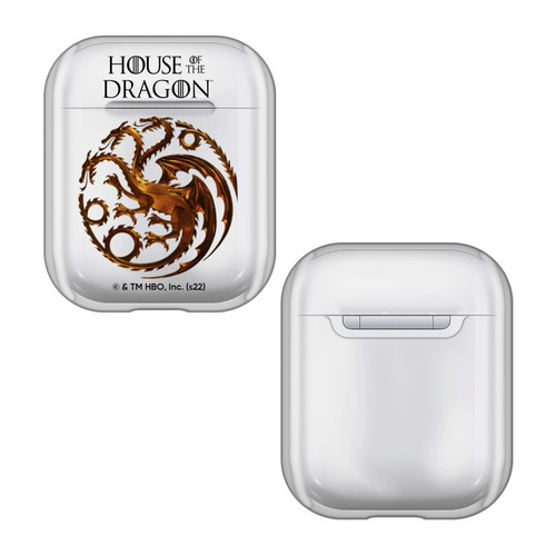 House Of The Dragon: Television Series Graphics Targaryen Emblem Art Clear Hard Crystal Cover Case for Apple AirPods 1 1st Gen / 2 2nd Gen Charging Case
