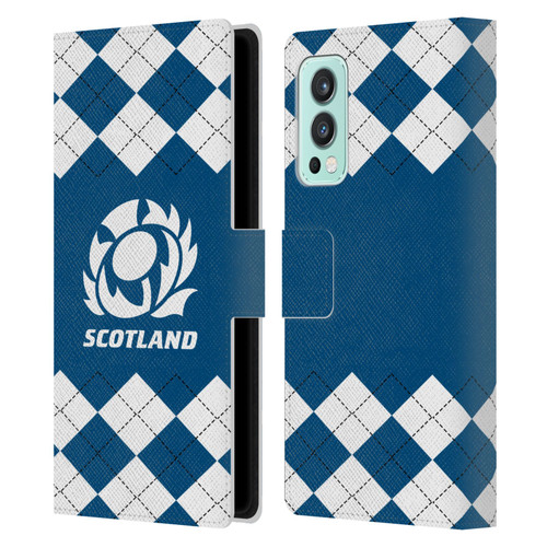 Scotland Rugby Logo 2 Argyle Leather Book Wallet Case Cover For OnePlus Nord 2 5G