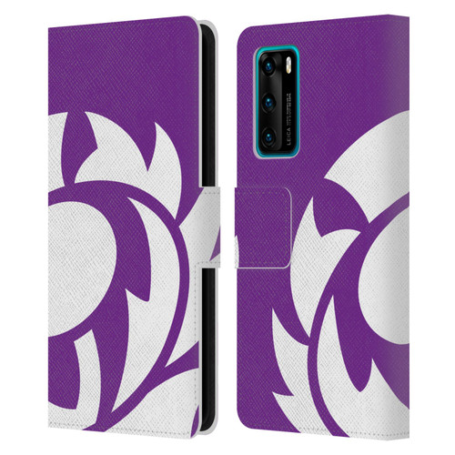 Scotland Rugby Oversized Thistle Purple Heather Leather Book Wallet Case Cover For Huawei P40 5G