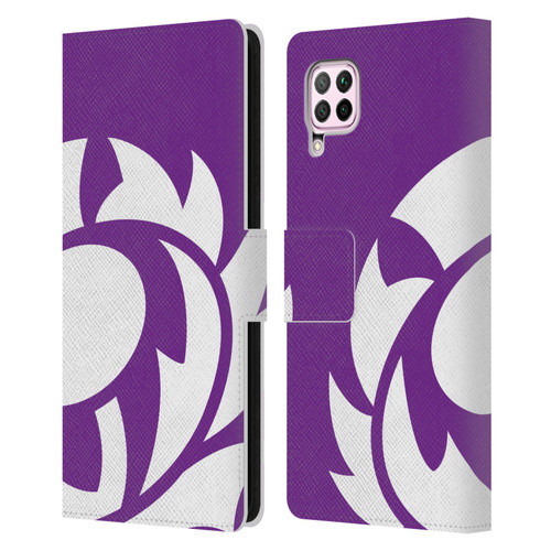 Scotland Rugby Oversized Thistle Purple Heather Leather Book Wallet Case Cover For Huawei Nova 6 SE / P40 Lite