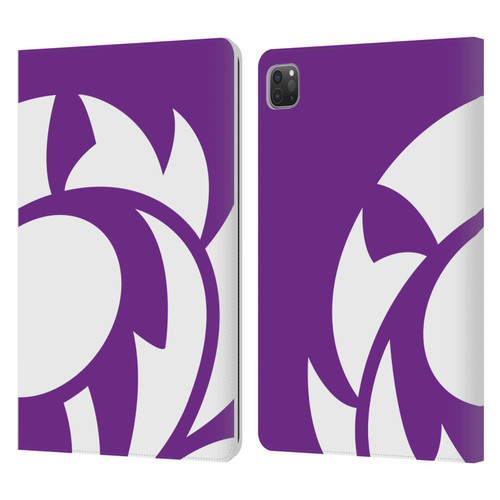 Scotland Rugby Oversized Thistle Purple Heather Leather Book Wallet Case Cover For Apple iPad Pro 11 2020 / 2021 / 2022