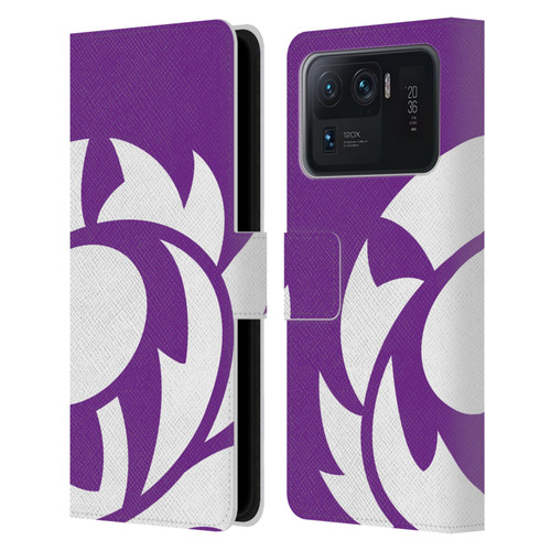 Scotland Rugby Oversized Thistle Purple Heather Leather Book Wallet Case Cover For Xiaomi Mi 11 Ultra