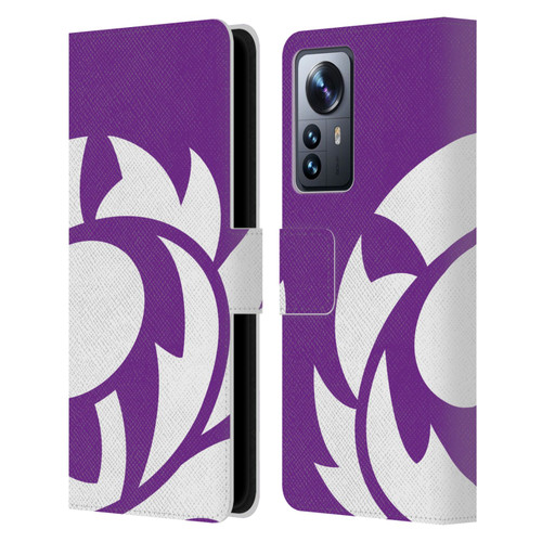 Scotland Rugby Oversized Thistle Purple Heather Leather Book Wallet Case Cover For Xiaomi 12 Pro