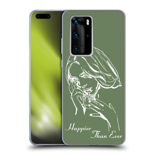 Billie Eilish Happier Than Ever Album Stencil Green Soft Gel Case for Huawei P40 Pro / P40 Pro Plus 5G
