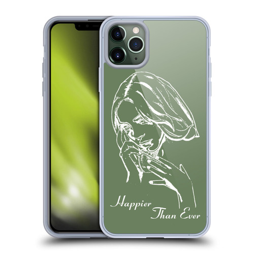 Billie Eilish Happier Than Ever Album Stencil Green Soft Gel Case for Apple iPhone 11 Pro Max & MagSafe