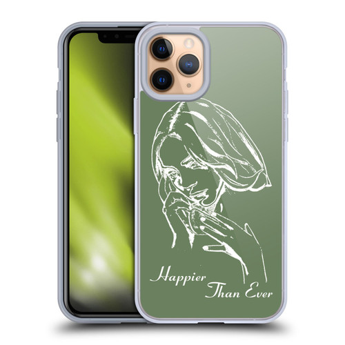 Billie Eilish Happier Than Ever Album Stencil Green Soft Gel Case for Apple iPhone 11 Pro & MagSafe