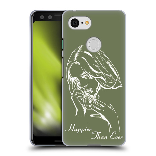 Billie Eilish Happier Than Ever Album Stencil Green Soft Gel Case for Google Pixel 3