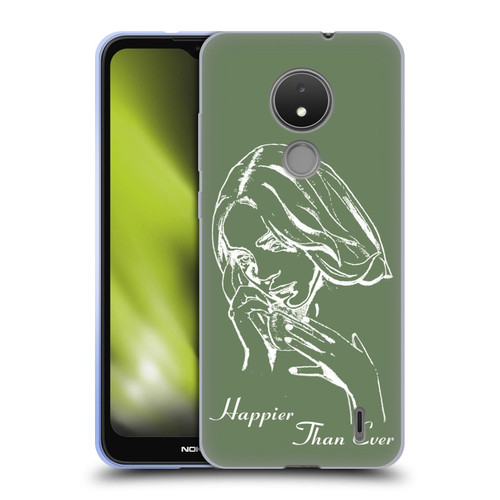 Billie Eilish Happier Than Ever Album Stencil Green Soft Gel Case for Nokia C21