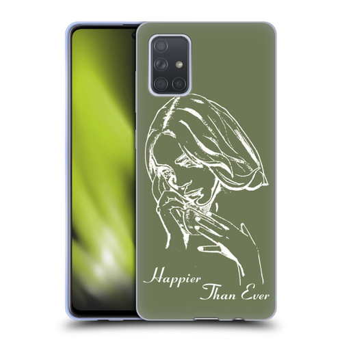 Billie Eilish Happier Than Ever Album Stencil Green Soft Gel Case for Samsung Galaxy A71 (2019)