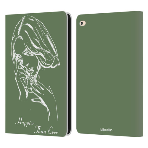 Billie Eilish Happier Than Ever Album Stencil Green Leather Book Wallet Case Cover For Apple iPad Air 2 (2014)