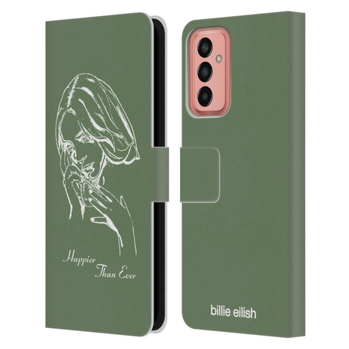 Billie Eilish Happier Than Ever Album Stencil Green Leather Book Wallet Case Cover For Samsung Galaxy M13 (2022)