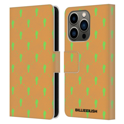 Billie Eilish Key Art Blohsh Pattern Leather Book Wallet Case Cover For Apple iPhone 14 Pro