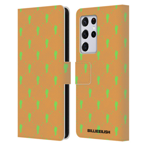 Billie Eilish Key Art Blohsh Pattern Leather Book Wallet Case Cover For Samsung Galaxy S21 Ultra 5G