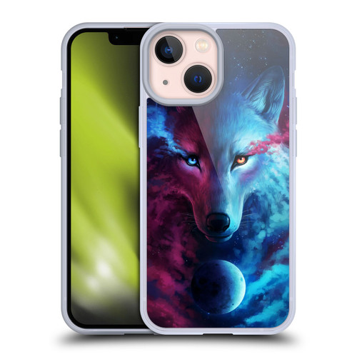 Jonas "JoJoesArt" Jödicke Wildlife Wolf Galaxy Soft Gel Case for Apple iPhone 13 Mini