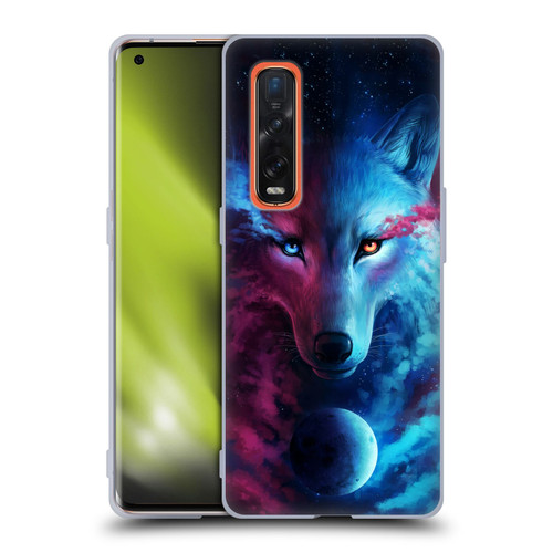 Jonas "JoJoesArt" Jödicke Wildlife Wolf Galaxy Soft Gel Case for OPPO Find X2 Pro 5G