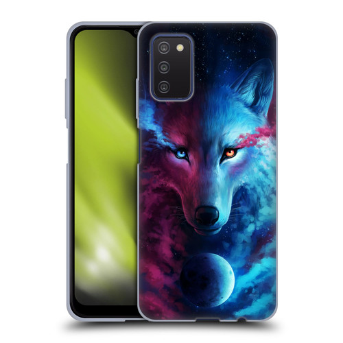Jonas "JoJoesArt" Jödicke Wildlife Wolf Galaxy Soft Gel Case for Samsung Galaxy A03s (2021)