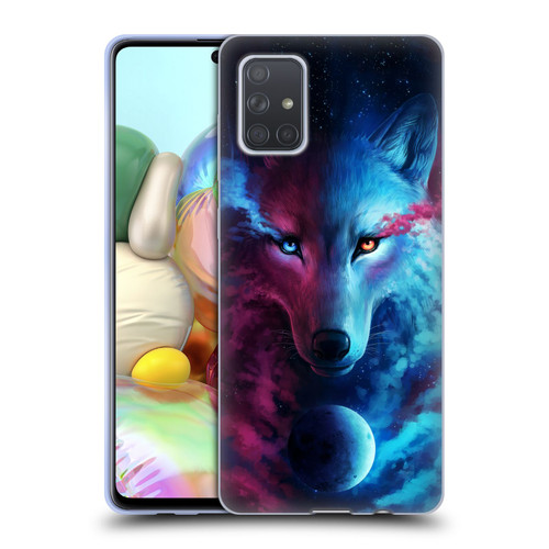 Jonas "JoJoesArt" Jödicke Wildlife Wolf Galaxy Soft Gel Case for Samsung Galaxy A71 (2019)