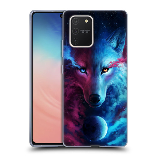 Jonas "JoJoesArt" Jödicke Wildlife Wolf Galaxy Soft Gel Case for Samsung Galaxy S10 Lite
